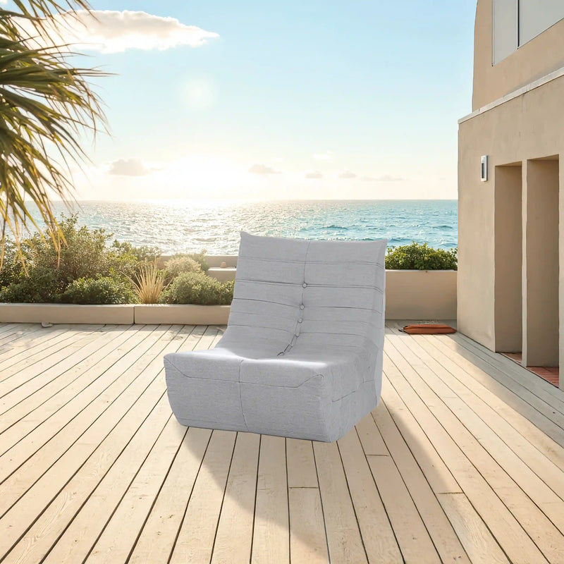 Deko Living 5 Piece Gray Outdoor Compressed Foam Loveseat Sofa Chairs and Table Set (COP30019)