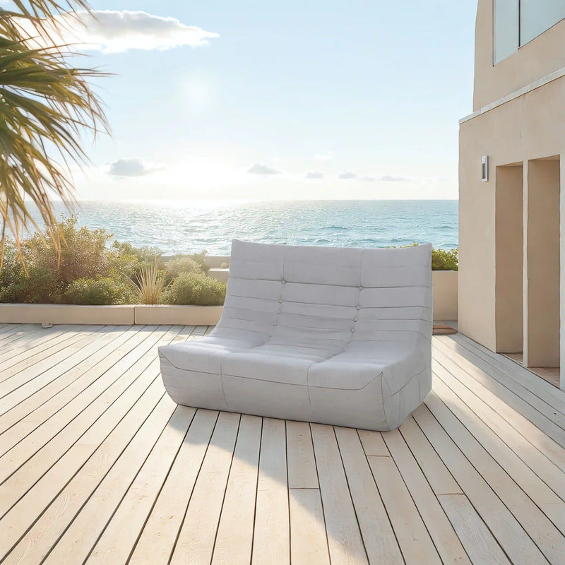 Deko Living 5 Piece Gray Outdoor Compressed Foam Loveseat Sofa Chairs and Table Set (COP30019)