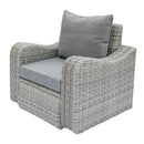Deko Living 5 Piece Seating Gray Outdoor Wicker Sofa and Sofa Chair Set with Table (COP30112)