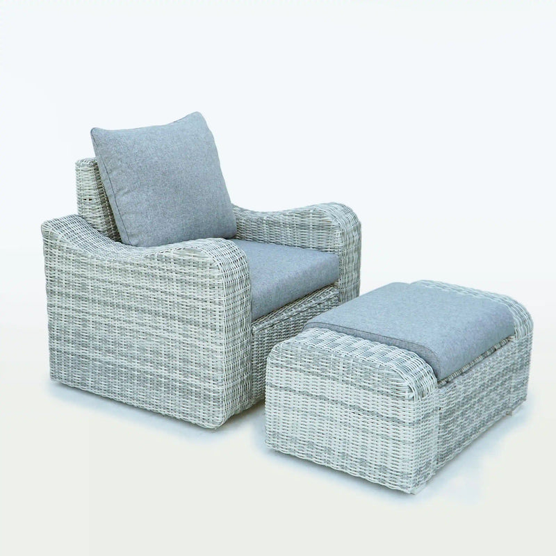 Deko Living 5 Place Seating Gray Outdoor Wicker Sofa and Sofa Chair Set with Table (COP30112)