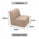 Deko Living Brown Outdoor Compressed Foam Armless Sectional Sofa Chair (COP30117ACH)