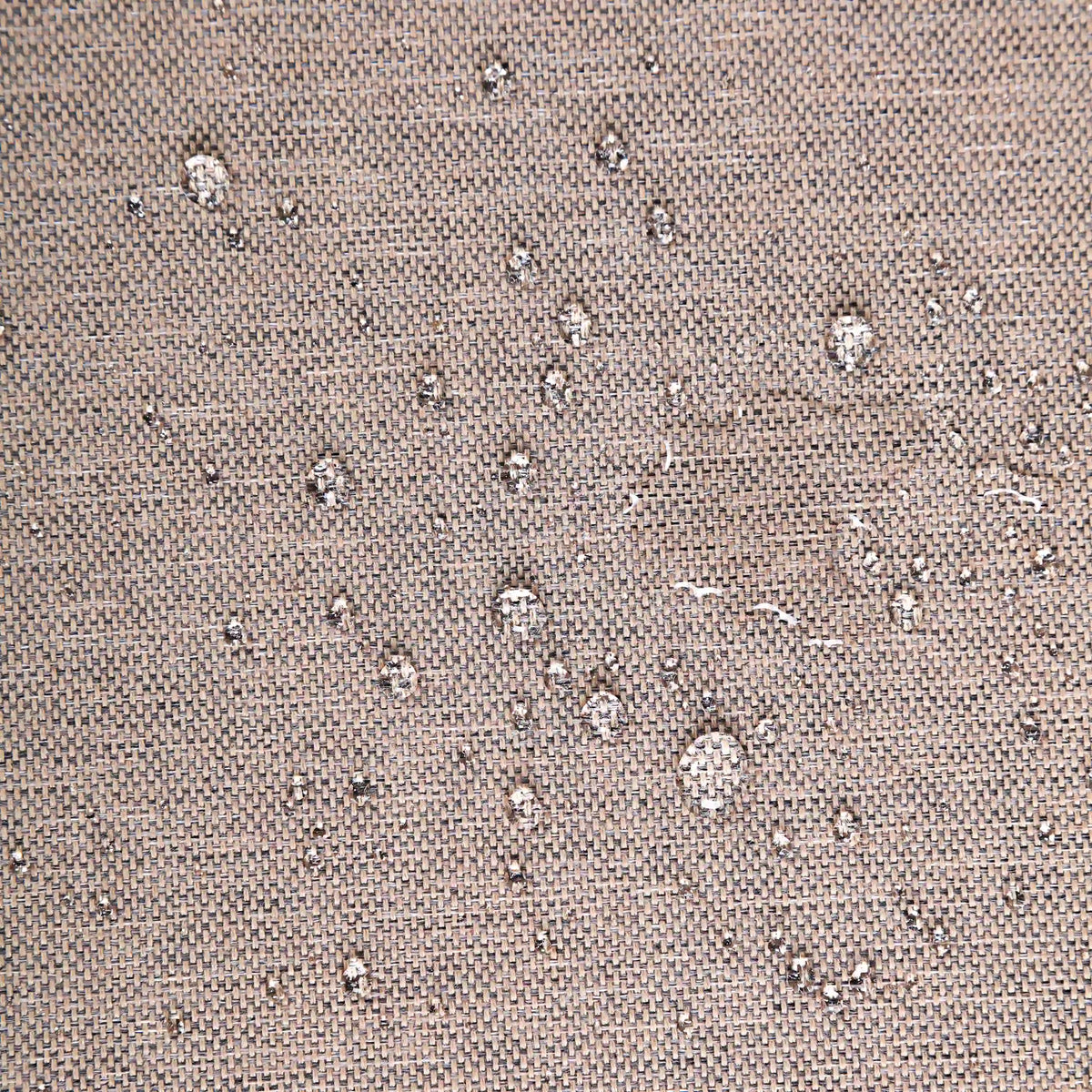 Beige-brown outdoor upholstery fabric with textured woven pattern