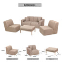 Deko Living 4 Piece Seating Brown Outdoor Compressed Foam Sectional Sofas and Ottoman Set (COP30117)