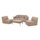 Deko Living 4 Piece Seating Brown Outdoor Compressed Foam Sectional Sofas and Ottoman Set (COP30117)