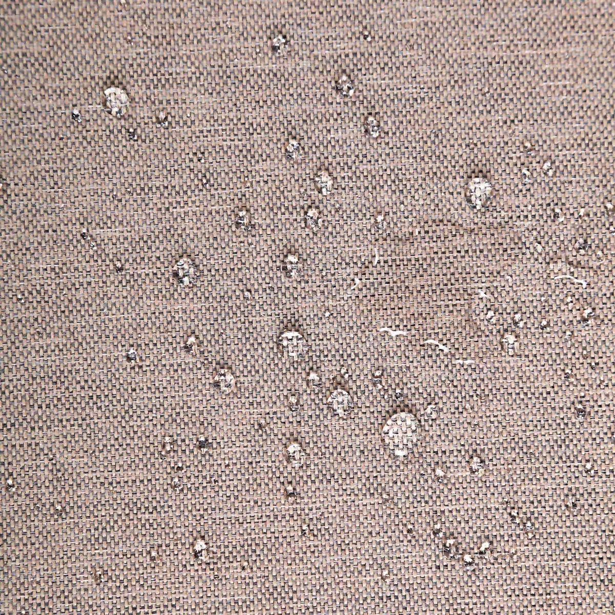 Brown outdoor ottoman table fabric with speckled woven texture