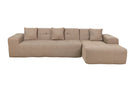 Deko Living 4 Piece Brown Outdoor Compressed Foam Sectional Sofa Lounger and Table Set (COP30118)