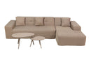 Deko Living 4 Piece Brown Outdoor Compressed Foam Sectional Sofa Lounger and Table Set (COP30118)