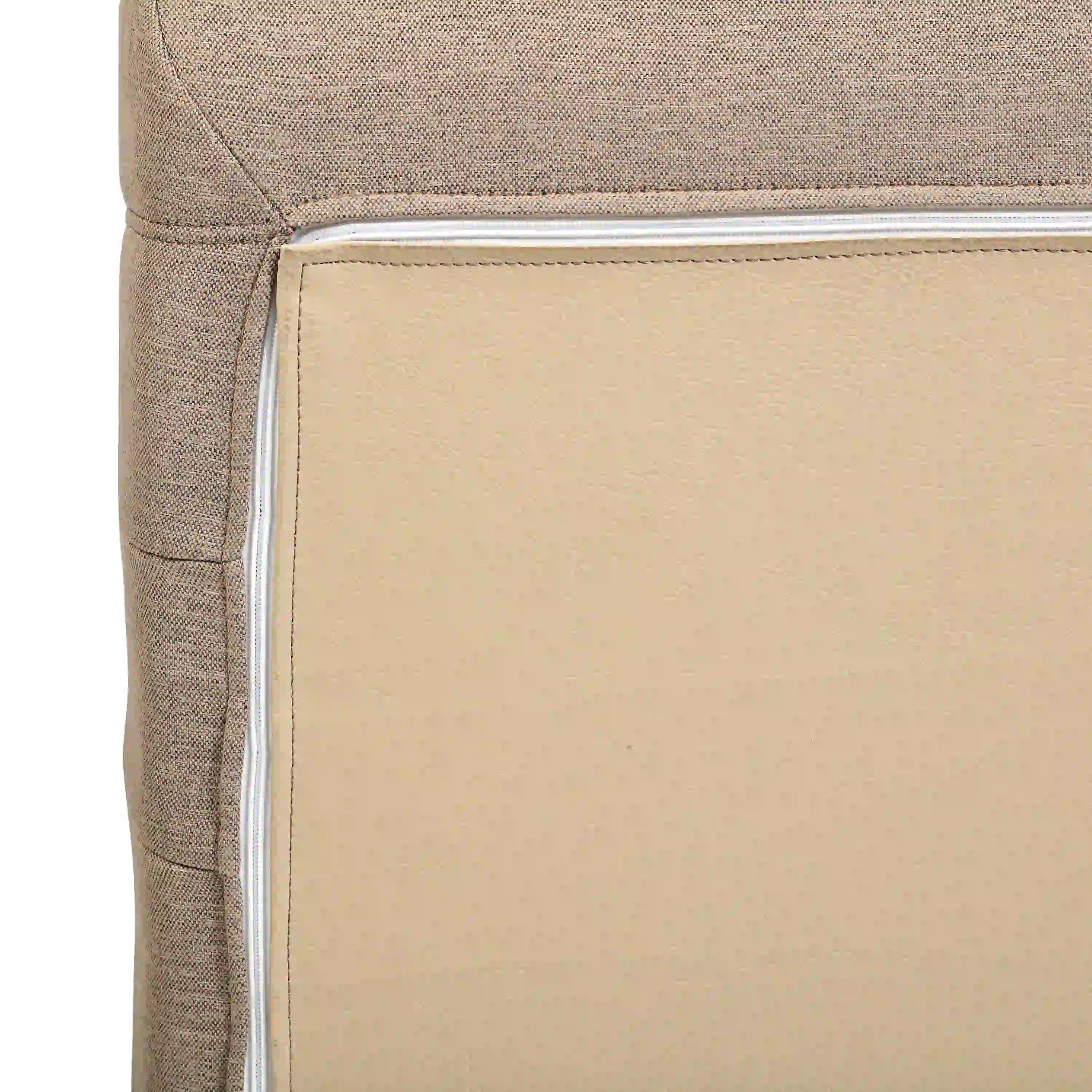 Brown woven upholstery close-up with fine texture