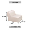 Deko Living Beige Outdoor Compressed Foam Armless Sectional Sofa Chair (COP30217ACH)