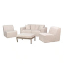 Deko Living 4 Piece Seating Beige Outdoor Compressed Foam Sectional Sofas and Ottoman Set (COP30217)
