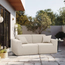 Deko Living 2 Piece Seating Beige Outdoor Compressed Foam Sectional Sofas (COP30217SET)