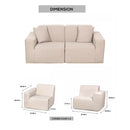 Deko Living 2 Piece Seating Beige Outdoor Compressed Foam Sectional Sofas (COP30217SET)