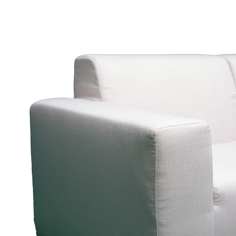 Deko Living 4 Piece Beige Outdoor Compressed Foam Sectional Sofa Lounger and Table Set (COP30218)