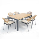 Deko Living 6 Piece Seating Yellow Outdoor Patio Dining Chairs and Table Set (COP30703)