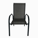 Deko Living 4 Piece Seating Grey Outdoor Aluminum Round Patio Dining Table and Stackable Chairs Set (COP30704)