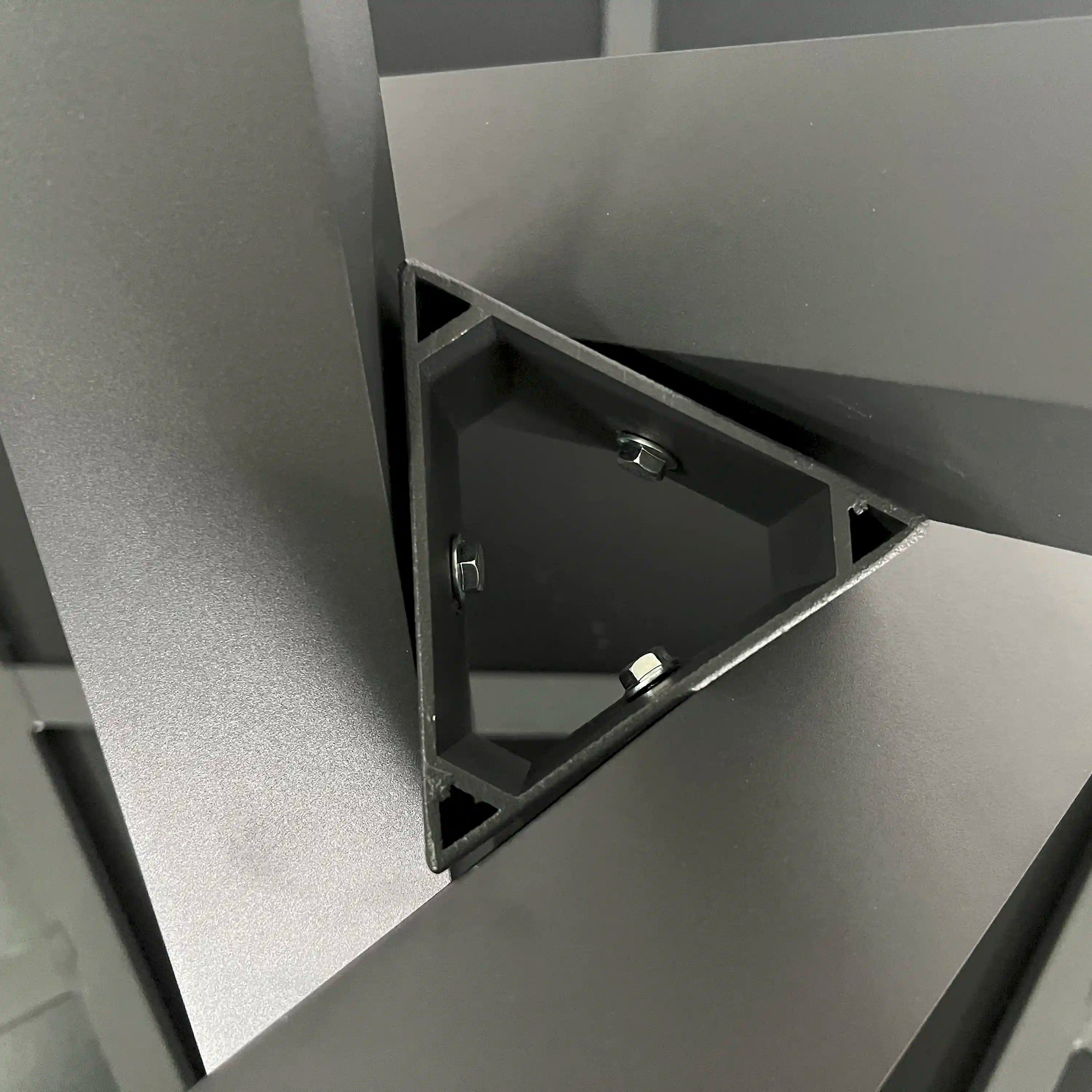 Stackable chair frame close-up showing inner support and hardware