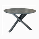 Deko Living 4 Piece Seating Grey Outdoor Aluminum Round Patio Dining Table and Stackable Chairs Set (COP30704)