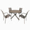 Deko Living 4 Place Seating Champagne Outdoor Aluminum Round Patio Dining Table and Stackable Chairs Set (COP30804)