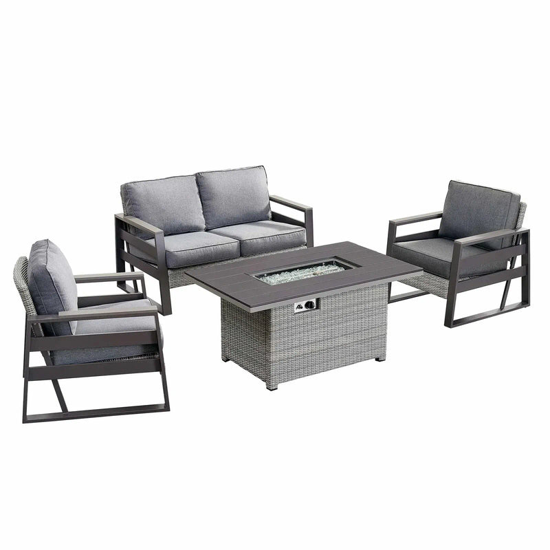 Deko Living Tricarico Outdoor Patio Set & Firepit (COP30901)