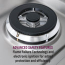 Cosmo 24-Inch 2.73 Cu. Ft. Single Oven Gas Range with 4 Burner Cooktop in Stainless Steel (COS-244AGC)