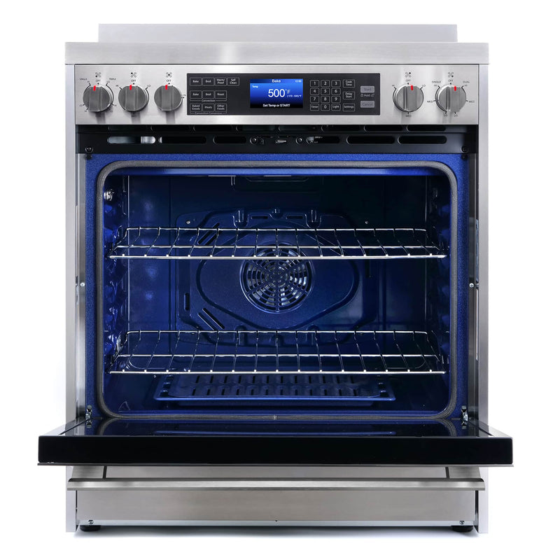 Cosmo 4-Piece Appliance Package - 30-Inch Single Oven Electric Range, Dishwasher, Refrigerator, and Wine Cooler in Stainless Steel (COS-4PKG-010)