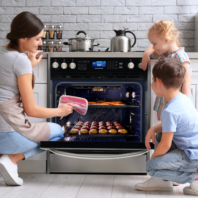 Cosmo 4-Piece Appliance Package - 30-Inch Dual Fuel Range, Island Range Hood, Dishwasher and Refrigerator in Stainless Steel (COS-4PKG-040)