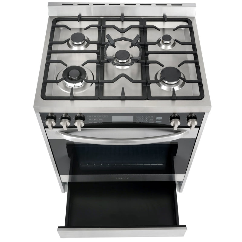 Cosmo 4-Piece Appliance Package - 30-Inch Dual Fuel Range, Island Range Hood, Dishwasher and Refrigerator in Stainless Steel (COS-4PKG-040)