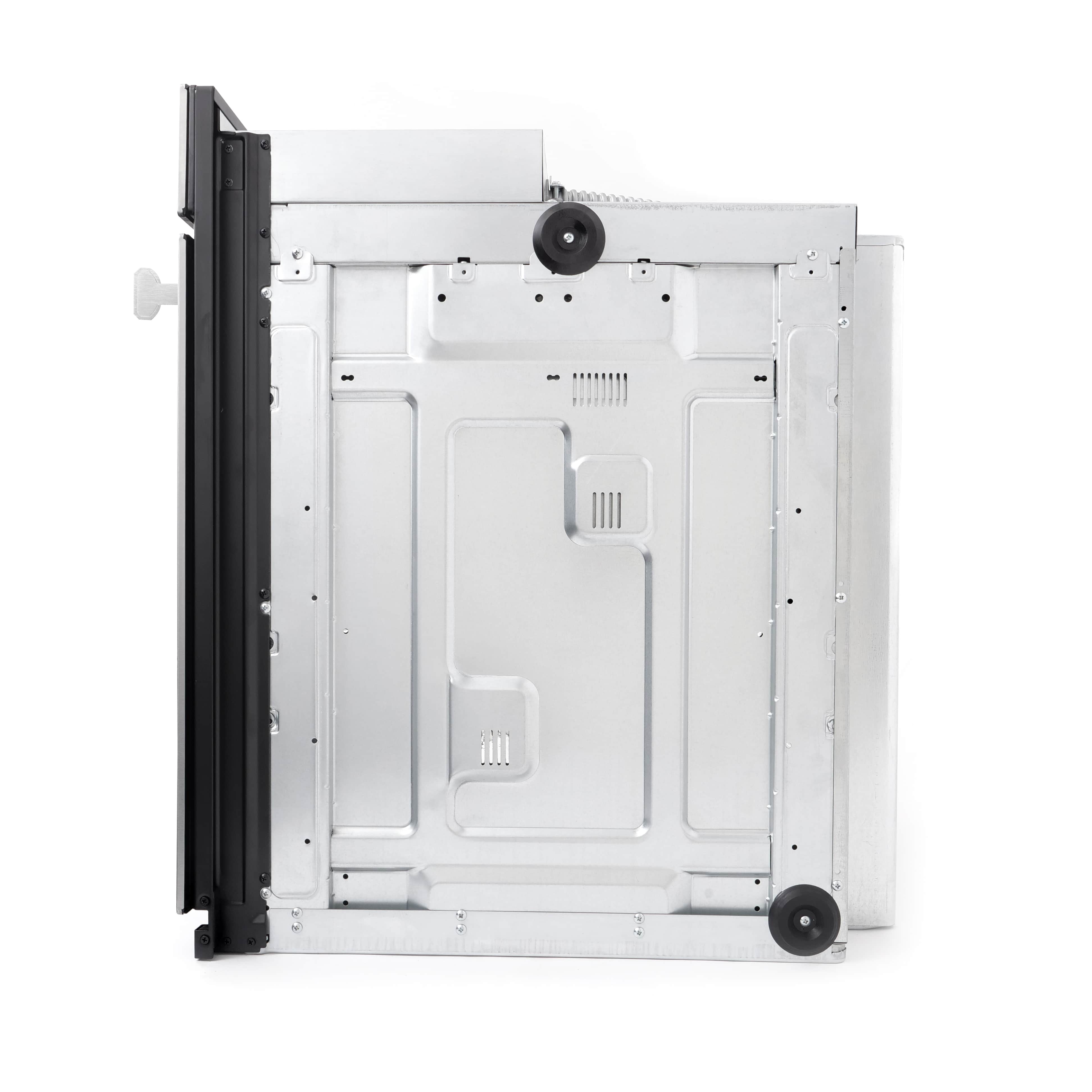 COSMO electric wall oven rear cavity with white metal housing and side frame