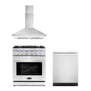 Cosmo 3 - Piece Appliance Package - 30-Inch Gas Range, 30-Inch Wall Mount Range Hood and 24-Inch Dishwasher (COS-3PKG-014)