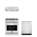 Cosmo 3 - Piece Appliance Package - 30-Inch Gas Range, 30-Inch Under Cabinet Range Hood and 24-Inch Dishwasher (COS-3PKG-016)