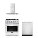 Cosmo 3 - Piece Appliance Package - 30-Inch Gas Range, 30-Inch Wall Mount Range Hood and 24-Inch Dishwasher (COS-3PKG-022)