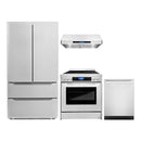 Cosmo 4-Piece Appliance Package - 30-Inch Single Oven Electric Range, Under Cabinet Range Hood, Dishwasher, and Refrigerator in Stainless Steel (COS-4PKG-011)