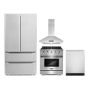Cosmo 4-Piece Appliance Package - 30-Inch Gas Range, Island Range Hood, Dishwasher, and Refrigerator in Stainless Steel (COS-4PKG-052)