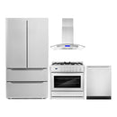 Cosmo 4-Piece Appliance Package - 36-Inch Gas Range, Island Range Hood, Dishwasher and Refrigerator in Stainless Steel (COS-4PKG-069)