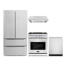 Cosmo 4-Piece Appliance Package - 30-Inch Gas Range, Under Cabinet Range Hood, Dishwasher and Wine Cooler in Stainless Steel (COS-4PKG-093)