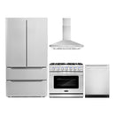 Cosmo 4-Piece Appliance Package - 36-Inch Gas Range, Wall Mount Range Hood Dishwasher and Refrigerator in Stainless Steel (COS-4PKG-108)