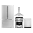 Cosmo 4-Piece Appliance Package - 30-Inch Gas Range, Island Range Hood, Dishwasher and Refrigerator in Stainless Steel (COS-4PKG-196)