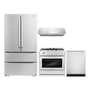 Cosmo 4-Piece Appliance Package - 36-Inch Single Oven Gas Range, Under Cabinet Range Hood, Dishwasher and Refrigerator in Stainless Steel (COS-4PKG-209)