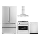Cosmo 4-Piece Appliance Package - 36-Inch Single Oven Gas Range, Wall Mount Range Hood, Dishwasher and Refrigerator in Stainless Steel (COS-4PKG-211)