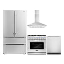 Cosmo 4-Piece Appliance Package - 36-Inch Gas Range, Wall Mount Range Hood, Dishwasher and Refrigerator in Stainless Steel (COS-4PKG-242)