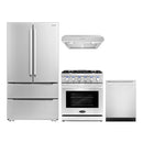 Cosmo 4-Piece Appliance Package - 30-Inch Gas Range, Under Cabinet Range Hood, Dishwasher and Refrigerator in Stainless Steel (COS-4PKG-254)