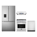 Cosmo 4-Piece Appliance Package - 30-Inch Gas Range, Under Cabinet Range Hood, Dishwasher and Refrigerator in Stainless Steel (COS-4PKG-687)