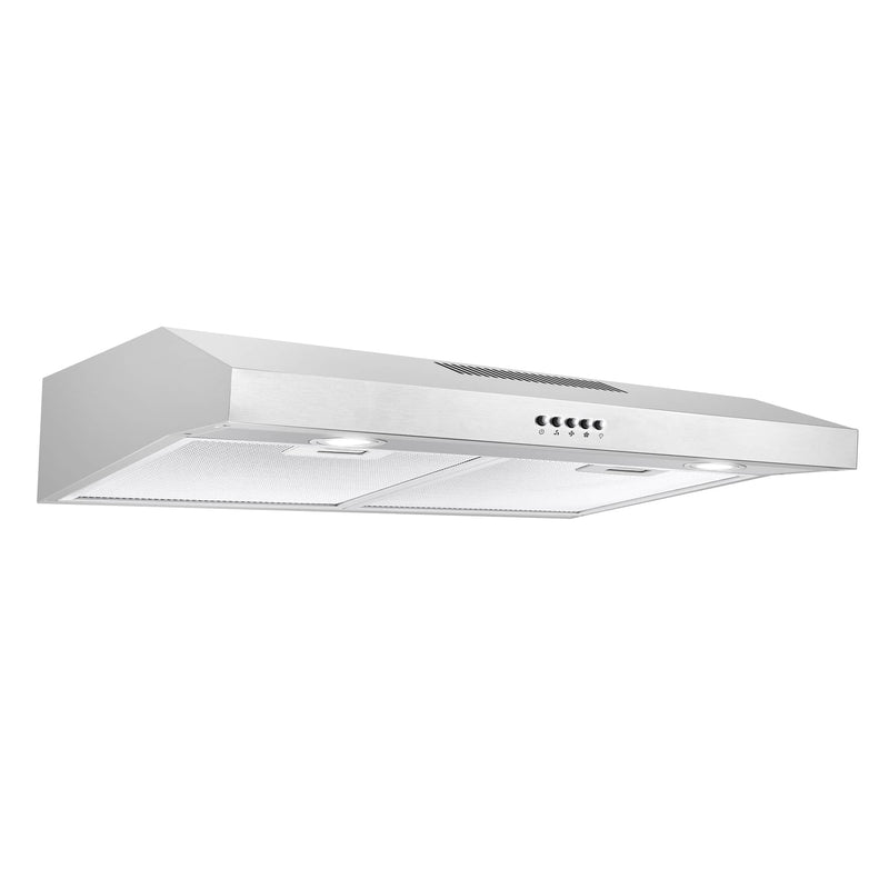 COSMO COS-5MU30 30 in. Under Cabinet Range Hood Ductless Convertible Duct,  Slim Kitchen Stove Vent with, 3 Speed Exhaust Fan, Reusable Filter and LED  Lights in Stainless Steel, 30 inch