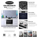 Cosmo 30-Inch Professional Style Gas Range with 5 Gas Burners and 6.1 Cu. Ft. Convection Oven in Stainless Steel (COS-GRC305KTD)
