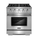 Cosmo 4-Piece Appliance Package - 30-Inch Gas Range, Wall Mount Range Hood, Dishwasher, and Refrigerator in Stainless Steel (COS-4PKG-049)