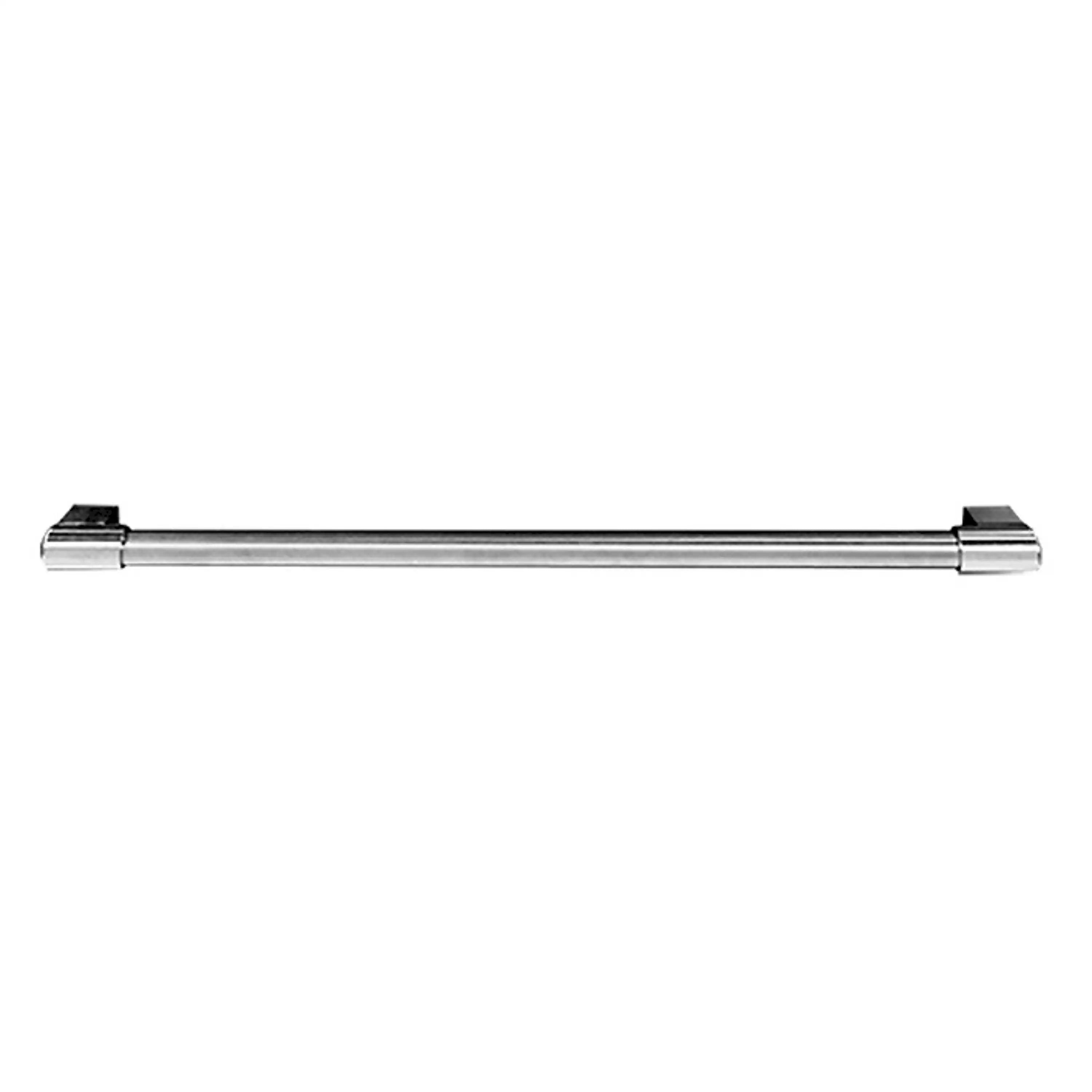 Polished chrome warming drawer handle bar with square end mounts