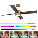 Parrot Uncle 52-Inch Bucholz Industrial Dimmable RGB LED Ceiling Fan with Remote and APP Control