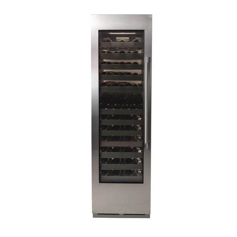 Perlick C-Series 24 Inch Single-Zone Wine Cooler with 74 Bottle Capacity in Stainless Steel 6" Toe Kick with Left Hinge (CR24W-2-4LL, CR-SG-24PDL6)