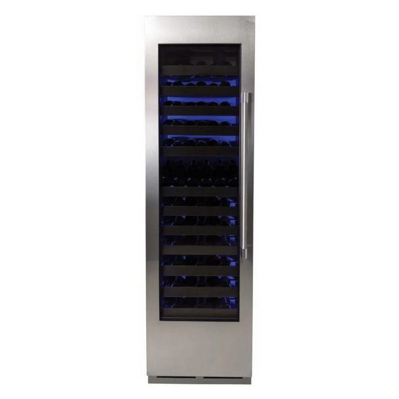 Perlick C-Series 24 Inch Single-Zone Wine Cooler with 74 Bottle Capacity in Stainless Steel 4" Toe Kick with Left Hinge (CR24W-2-4LL, CR-SG-24PDL4)