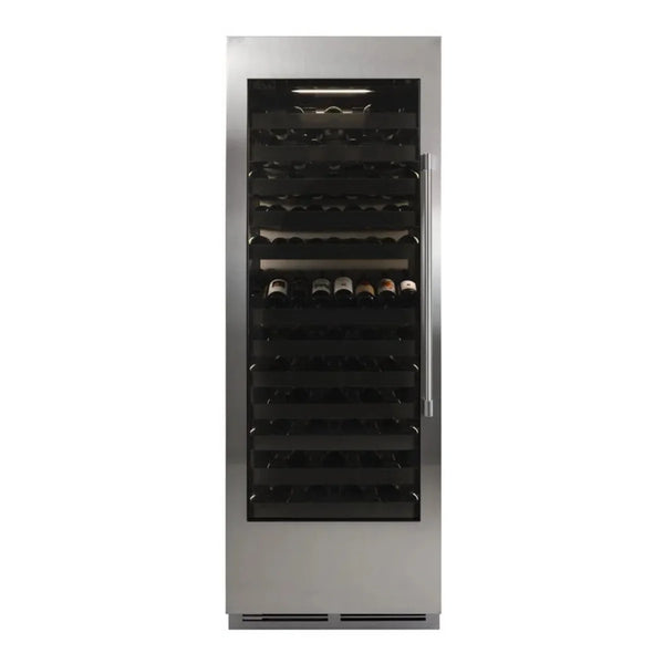 Perlick C-Series 30 Inch Single-Zone Wine Cooler with 109 Bottle Capacity in Stainless Steel 6" Toe Kick with Left Hinge (CR30W-2-4LL, CR-SG-30PDL6)